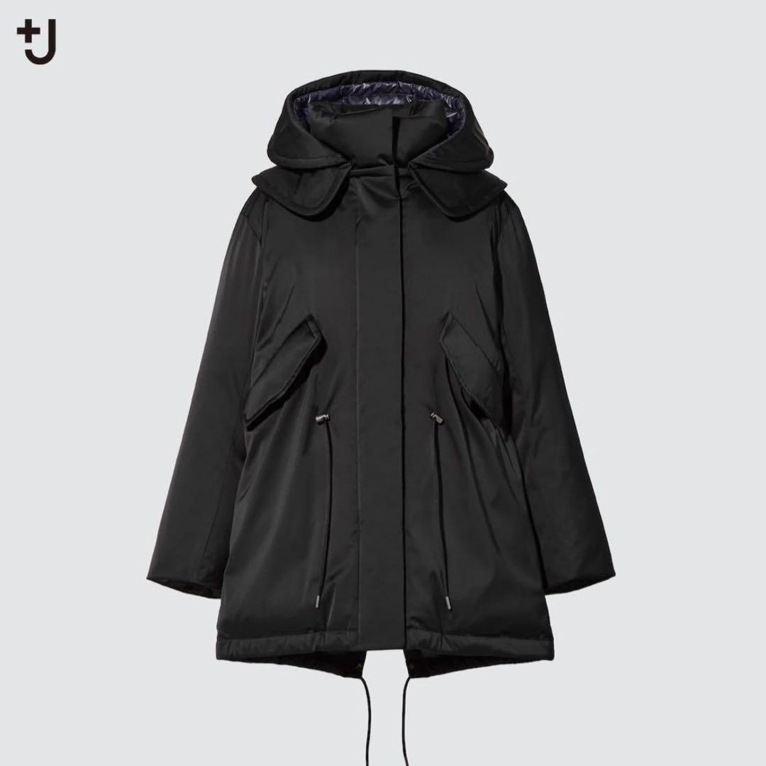 未使用級　人気完売　ユニクロ　プラスジェイ　ダウンショートコート　ブラック　L