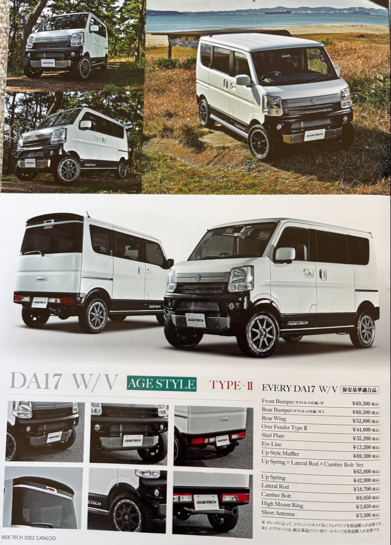 RIDE+TECH エブリイDA17 オーバーフェンダーとフェイクリベット