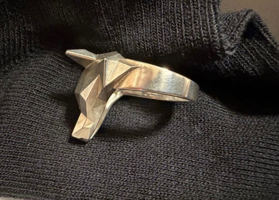 grayscale wolf ring silver925 18号