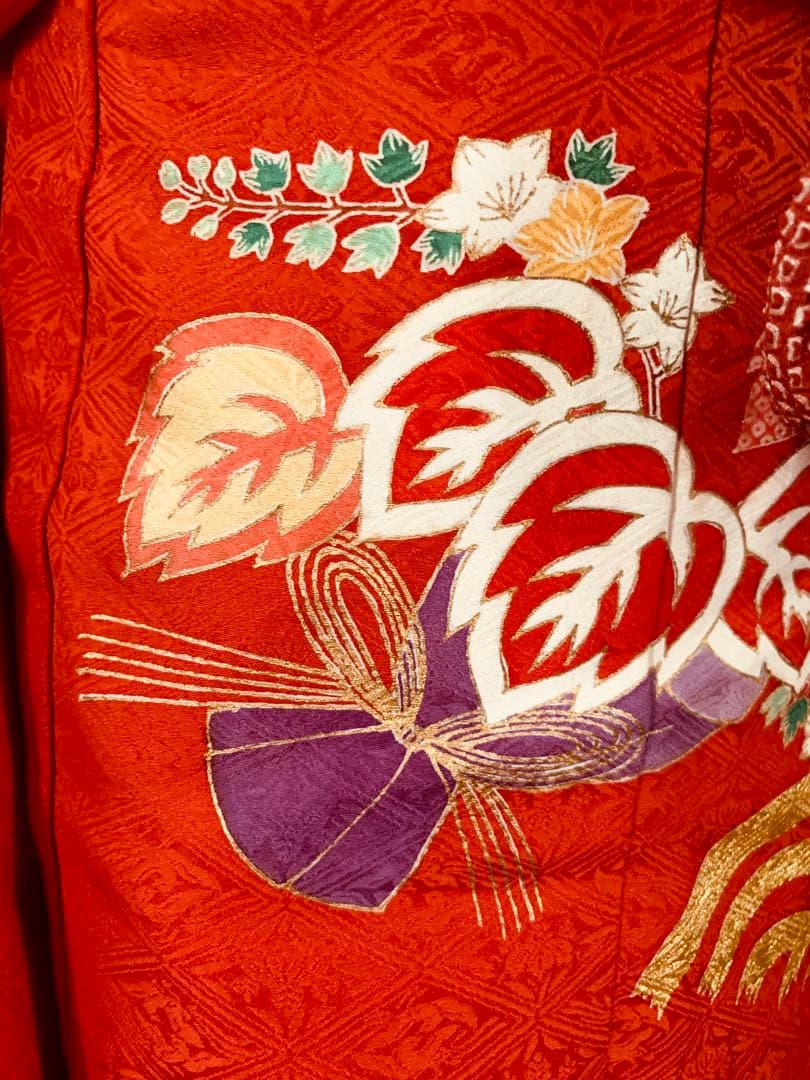 七五三　三歳の女の子のお支度　正絹お宮参り初着　襦袢まで全て正絹お着物フルセット