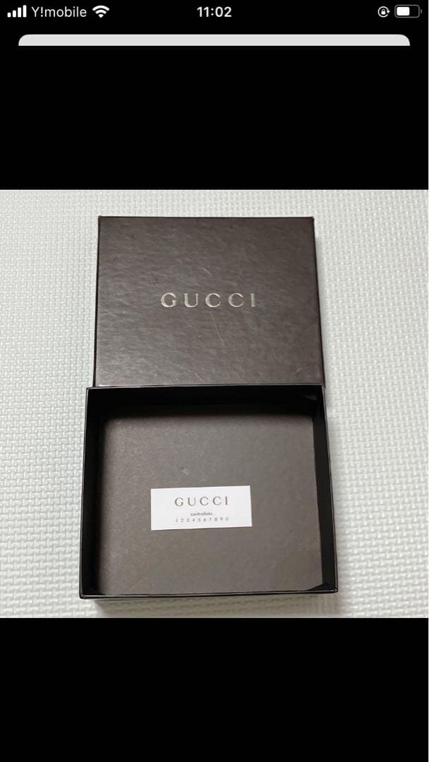 未使用　GUCCIグッチ　レザー×キャンバス　二つ折り財布　GG 箱付き