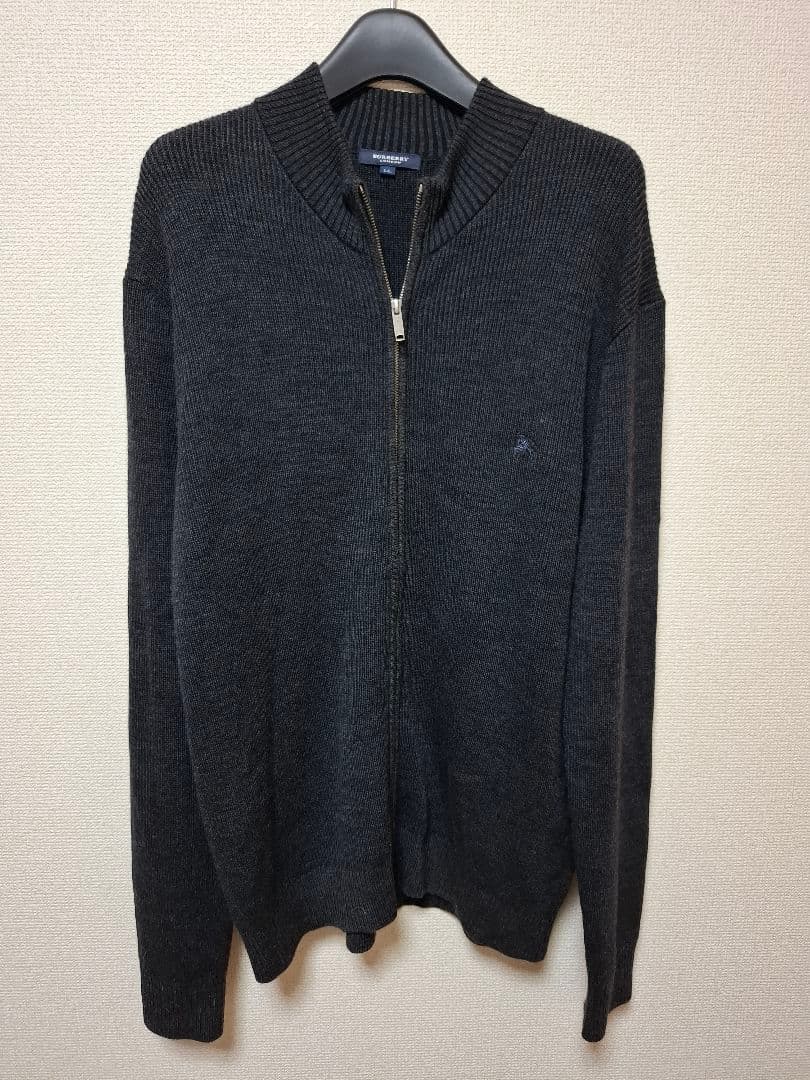 BURBERRYLONDON　 ダークグレー ジップアップニット　大きいサイズ