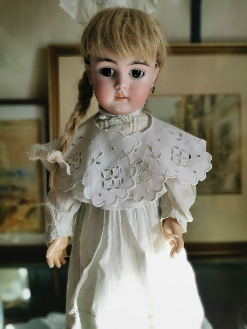 アンティーク オープンカットワーク花刺繍 アイレット スカラップスタイ 付け襟