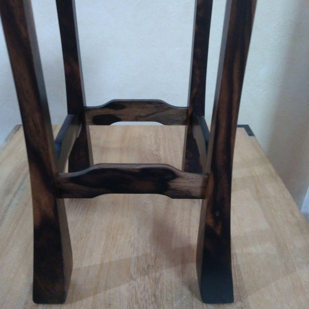 銘木黒柿　特上孔雀杢　将棋駒台