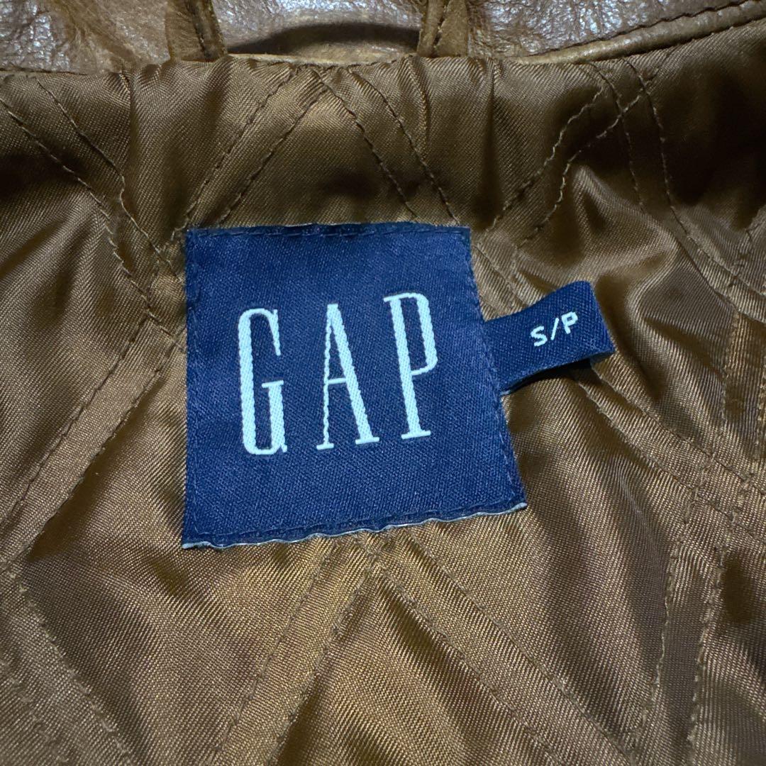 《希少》OLD GAP レザーカーコート 茶 ブラウン 牛革 ブラウン M相当