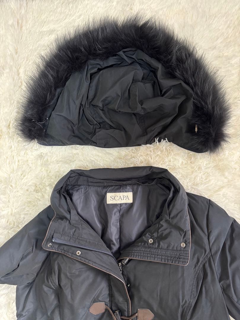 スキャパ　大きいサイズ　3wayロングダッフルダウンコート　フォックス　黒　46