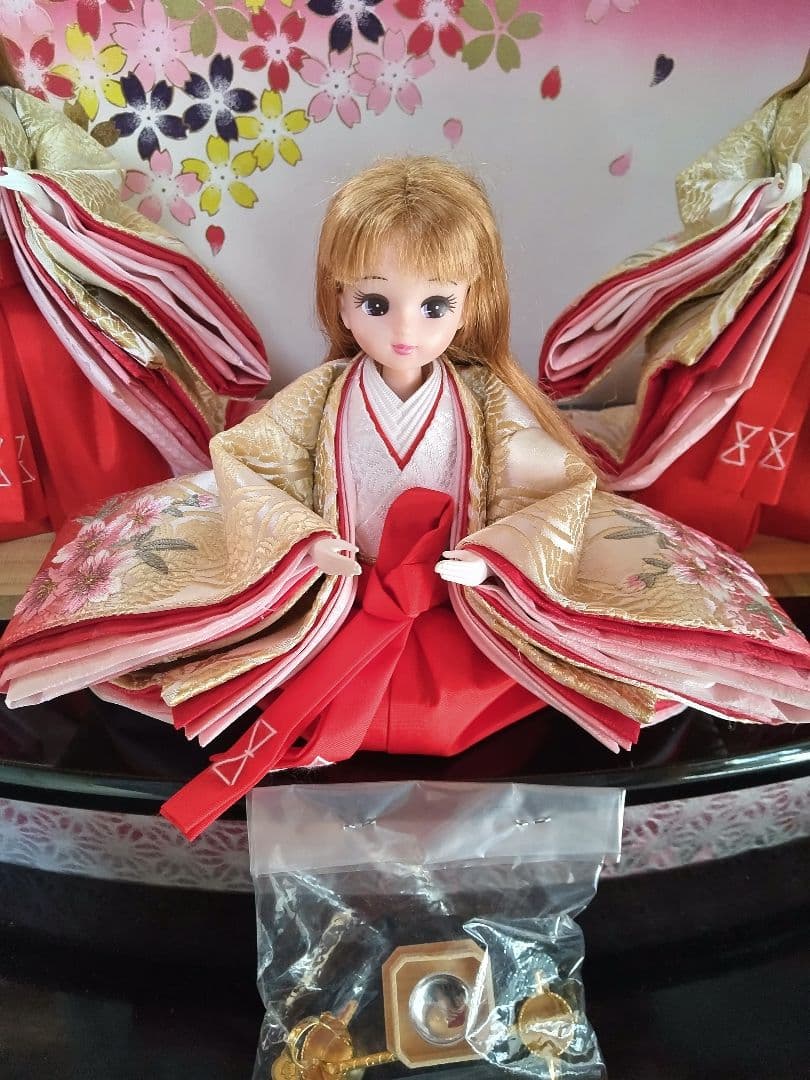 雛人形　リカちゃん　三人官女　リメイク品 ②