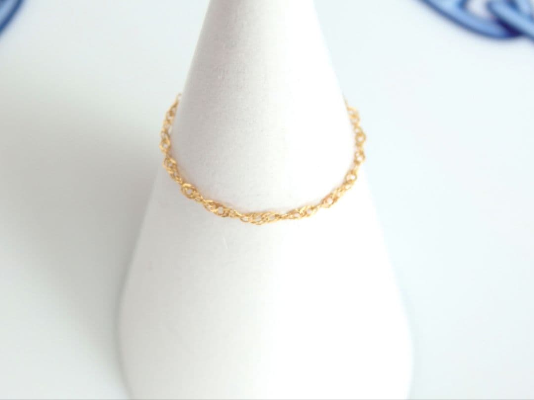 S　k18リング　チェーンリング　スクリューチェーン　約1㎜幅