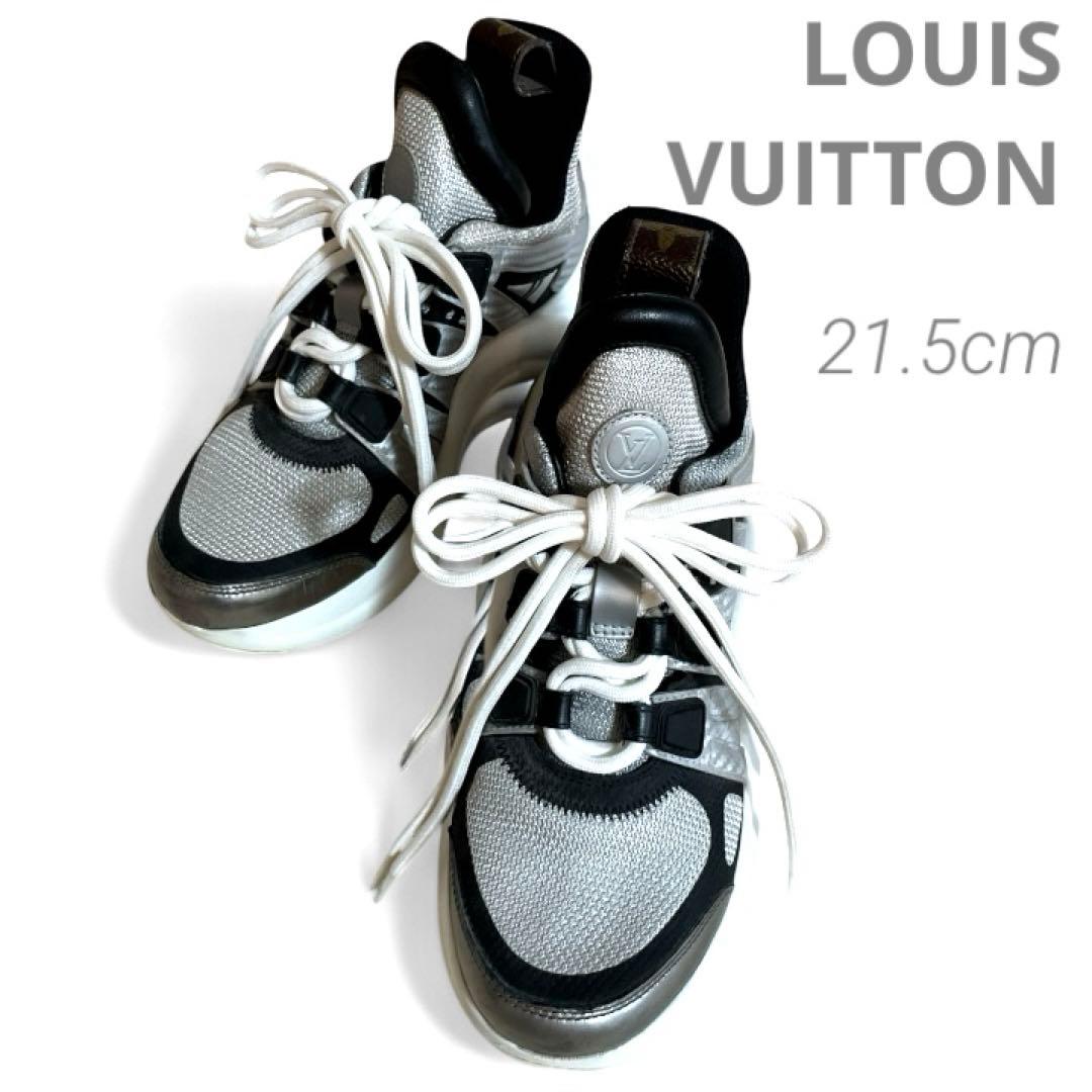 【極美品】ルイ ヴィトン スニーカーダッド レディース シルバー 34 21.5