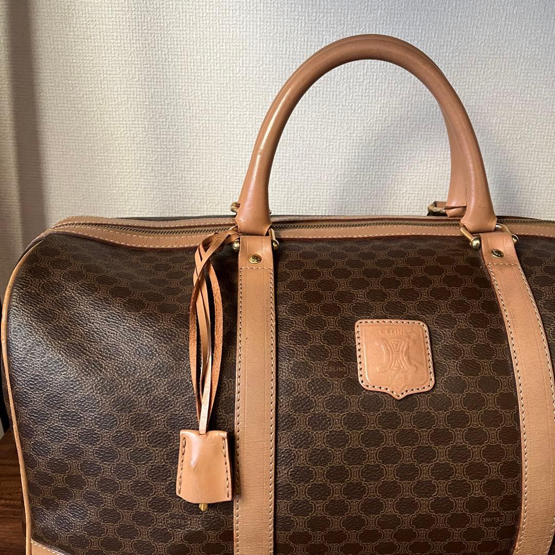 【美品！！】CELINE セリーヌ マカダム ボストンバッグ PVC レザー