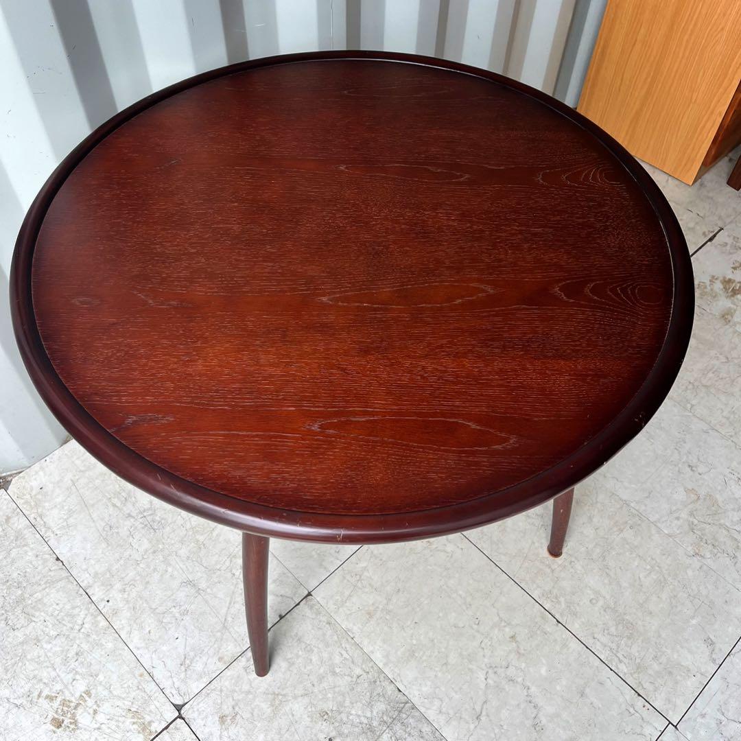 取付無料！秋田木工 天然木北欧風おしゃれアンティーク円形ダイニングテーブル✨