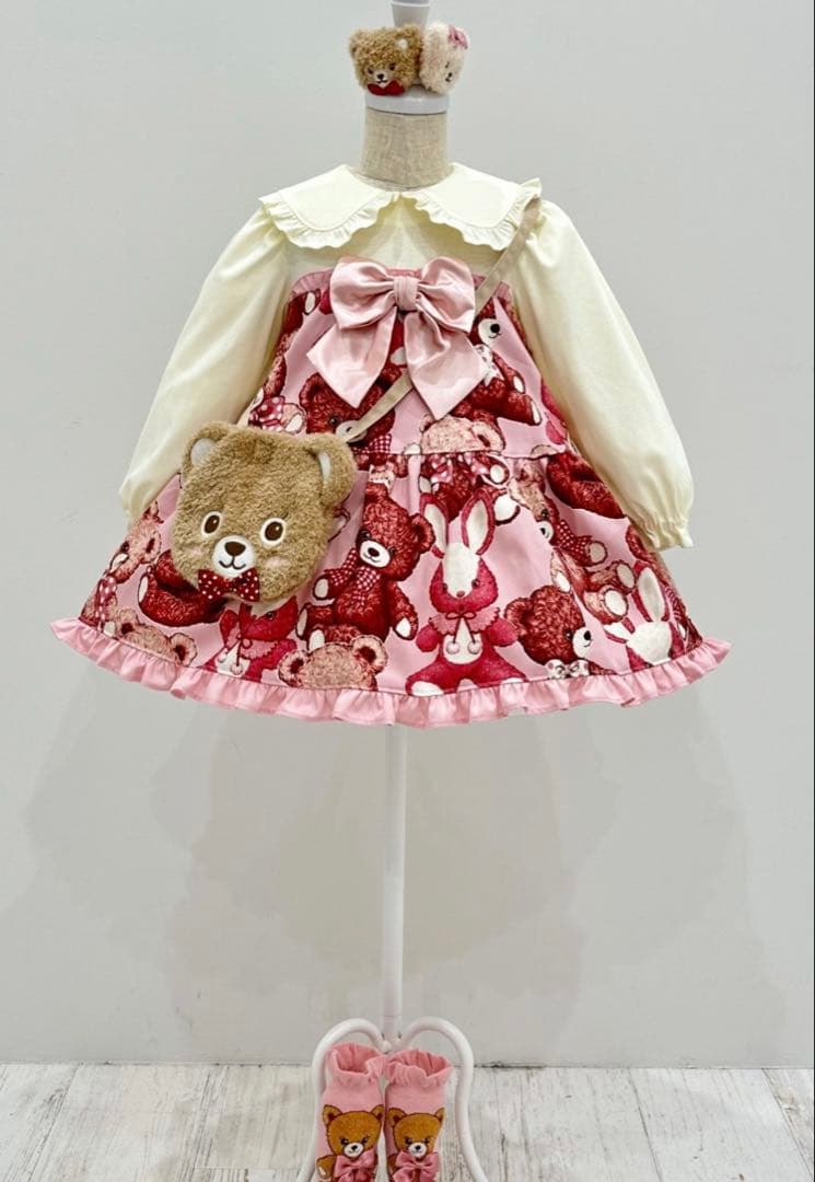 シャーリーテンプル うさぎくま ワンピース110