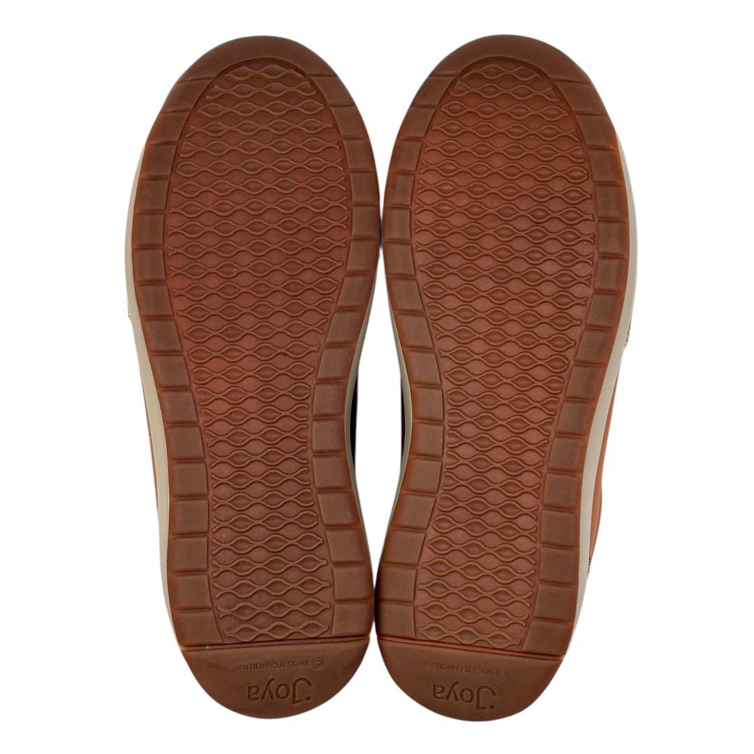 美品 ジョヤ 25 コンフォート スニーカー サイドジップ ブラウン 茶色