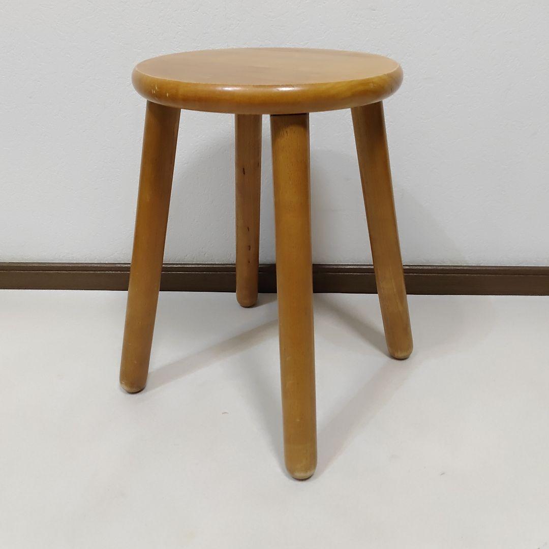 Antique Stool アンティーク スツール 天然木 4本脚 送料無料