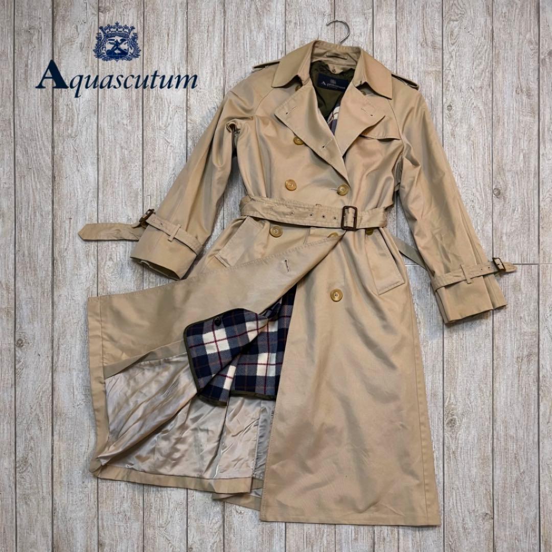 【日本製】アクアスキュータム トレンチコート ライナー付 M〜L