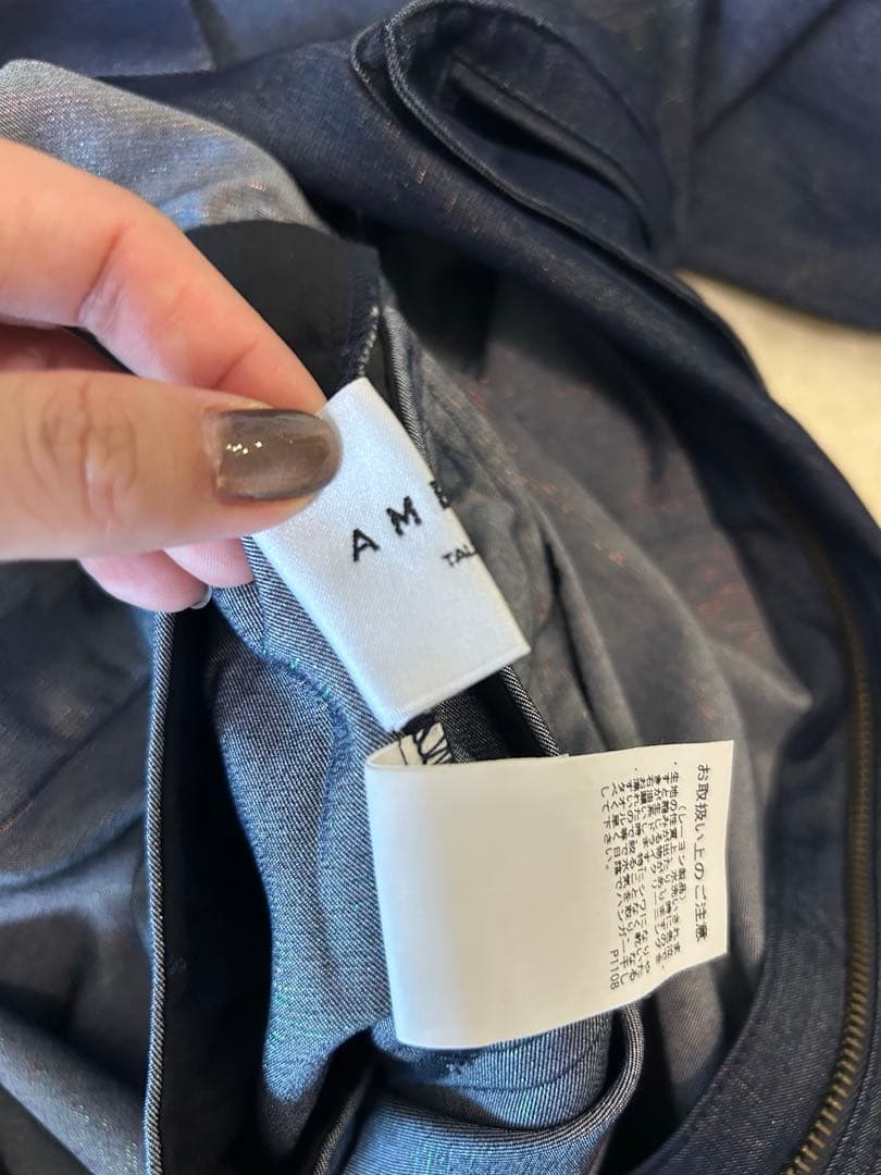 美品★ SHINY DENIM LIKE ROMPERS