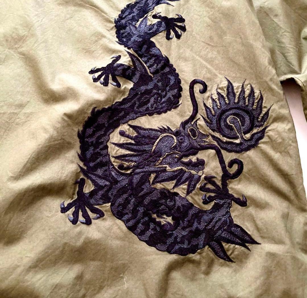 MAHARISHI プルオーバー クルーネックシャツ ドラゴン刺繍 ミリタリー