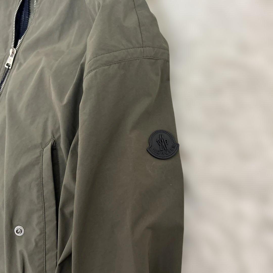 【美品】MONCLER ナイロン　ロング　ミリタリーコート　バッグロゴ　フード