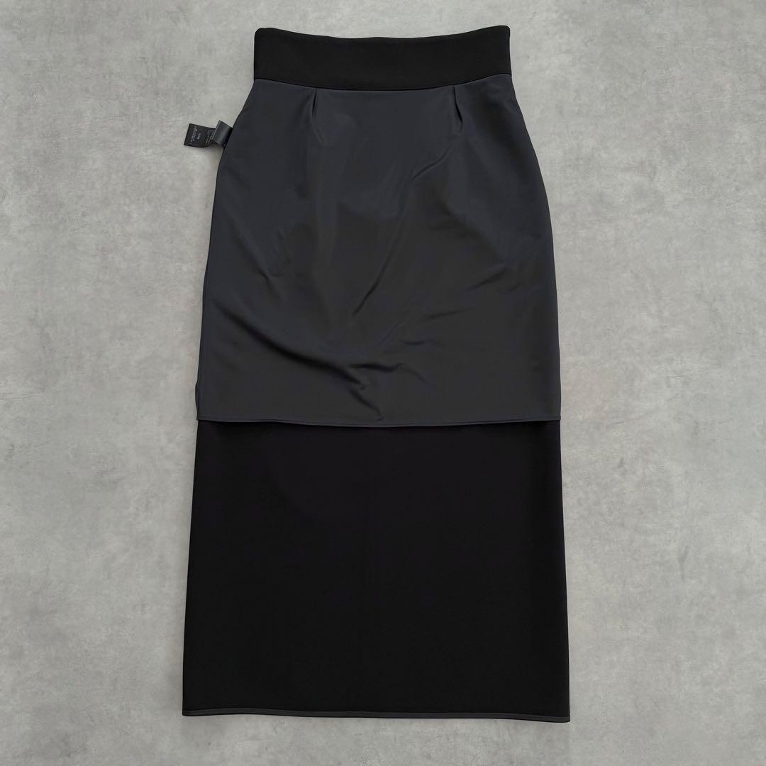 awi NOBLE ジャージーライクカラータイトスカート 40 黒 ロング