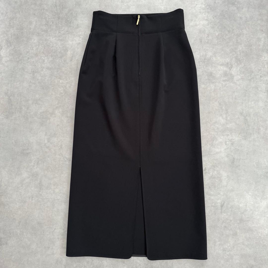 awi NOBLE ジャージーライクカラータイトスカート 40 黒 ロング