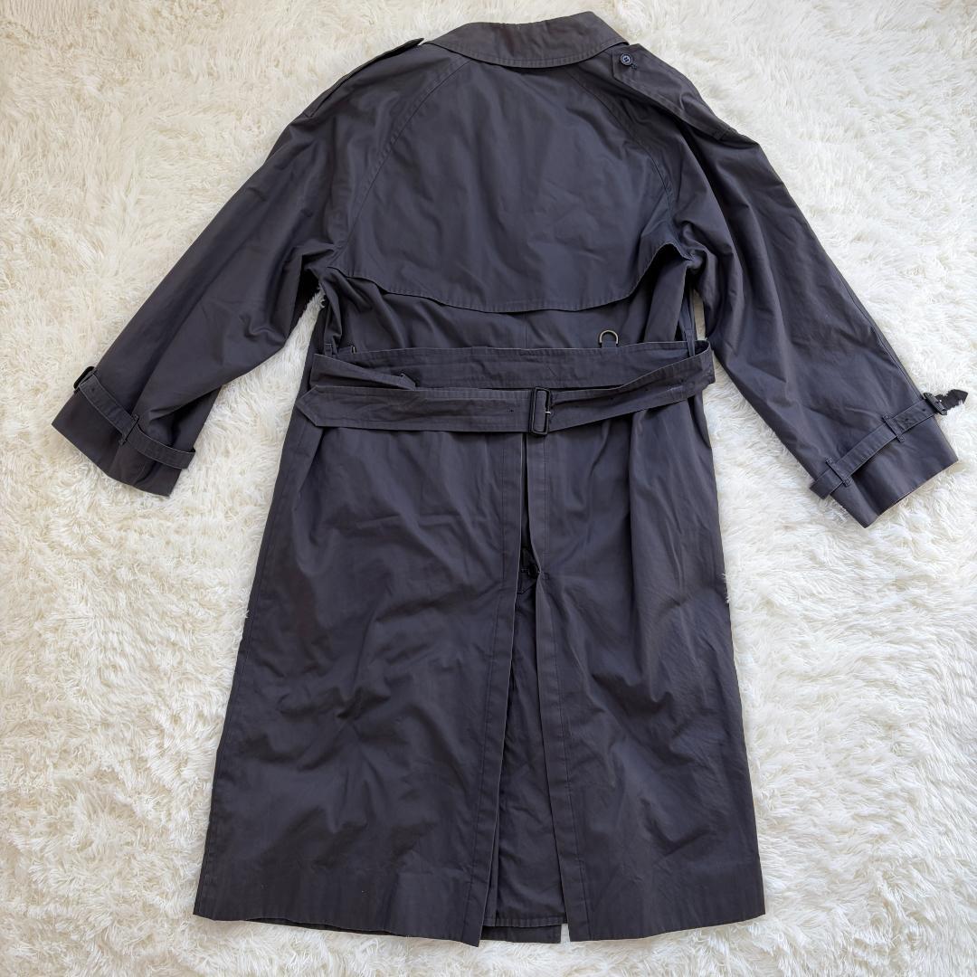 【XL相当】BURBERRY　トレンチコート　ライナー付き　チェック　グレー