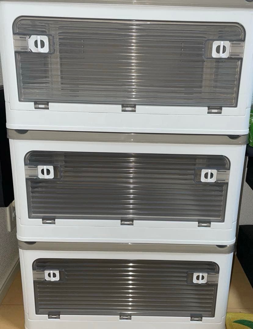 収納ボックス 折畳み キャスター付き 5面開閉 収納ケース ４個まとめ売り