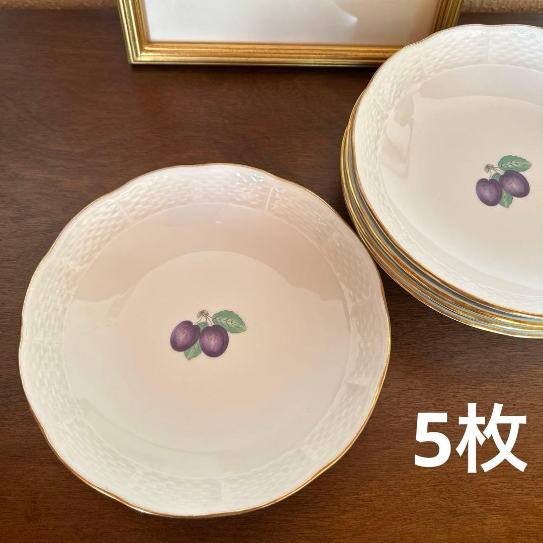 リチャードジノリ　ボンジョルノプルーンスーププレート　ベッキオホワイト　5枚