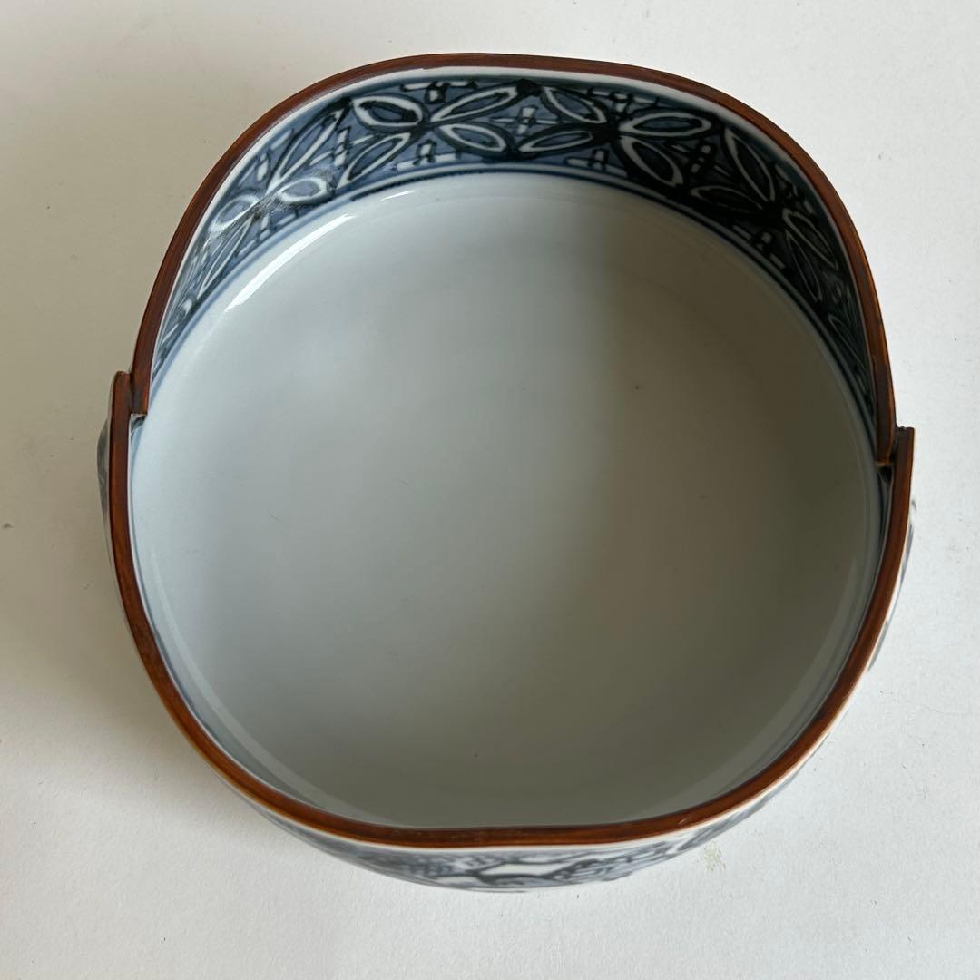 【未使用】清水焼 向付 陶器 染付 中鉢 小鉢 セット 5客揃い