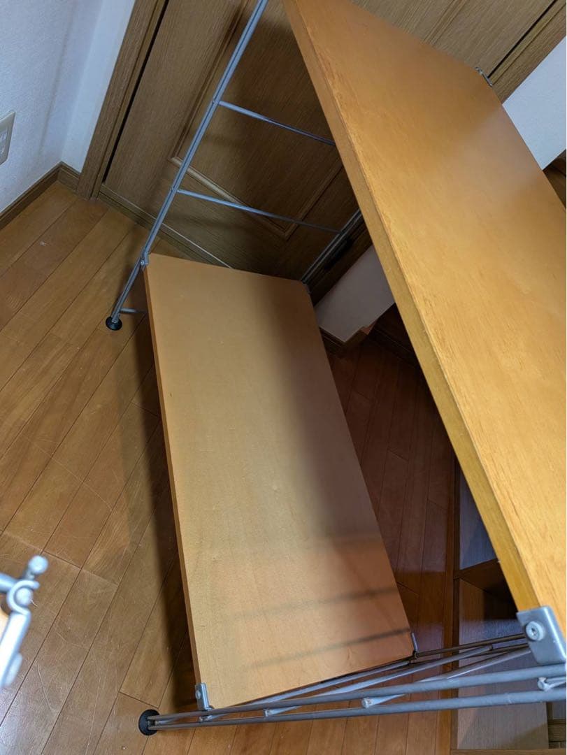 ■送料込■無印良品 スチールユニットシェルフワイド小 棚 衣類収納 グレー