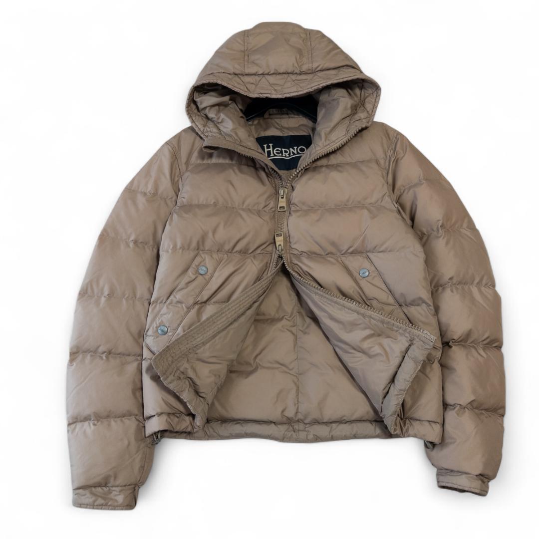HERNO ダウンジャケット フード ベージュ ショート丈 44