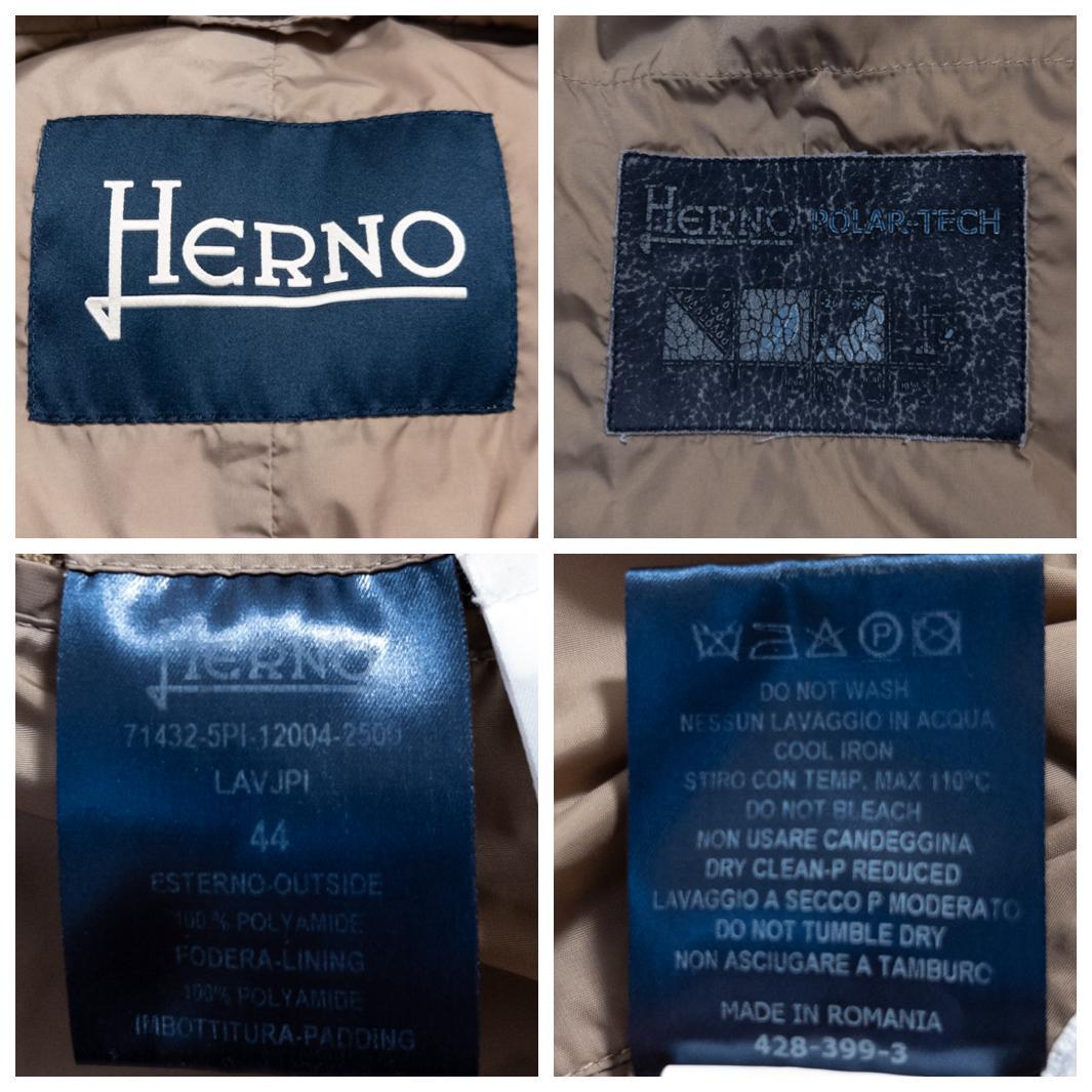 HERNO ダウンジャケット フード ベージュ ショート丈 44