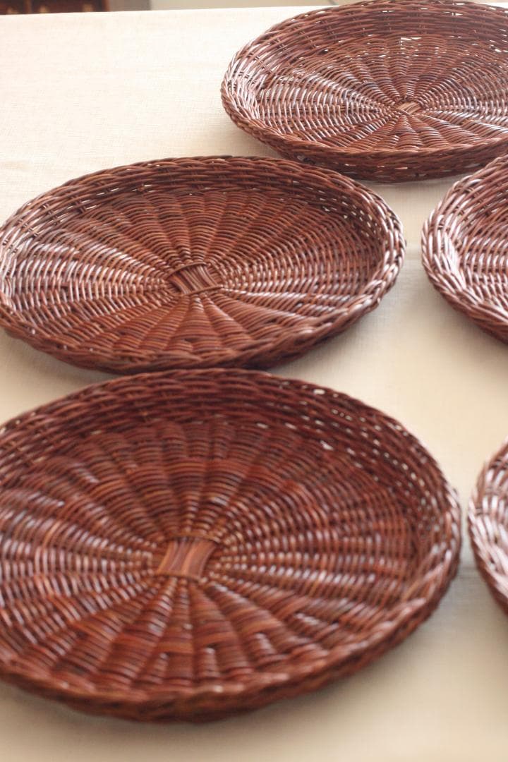 【５枚セット】籠　トレイ　パン籠　籐かご　バスケット