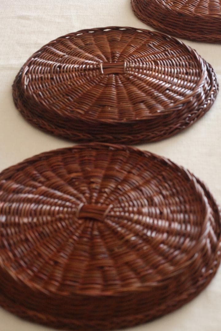 【５枚セット】籠　トレイ　パン籠　籐かご　バスケット
