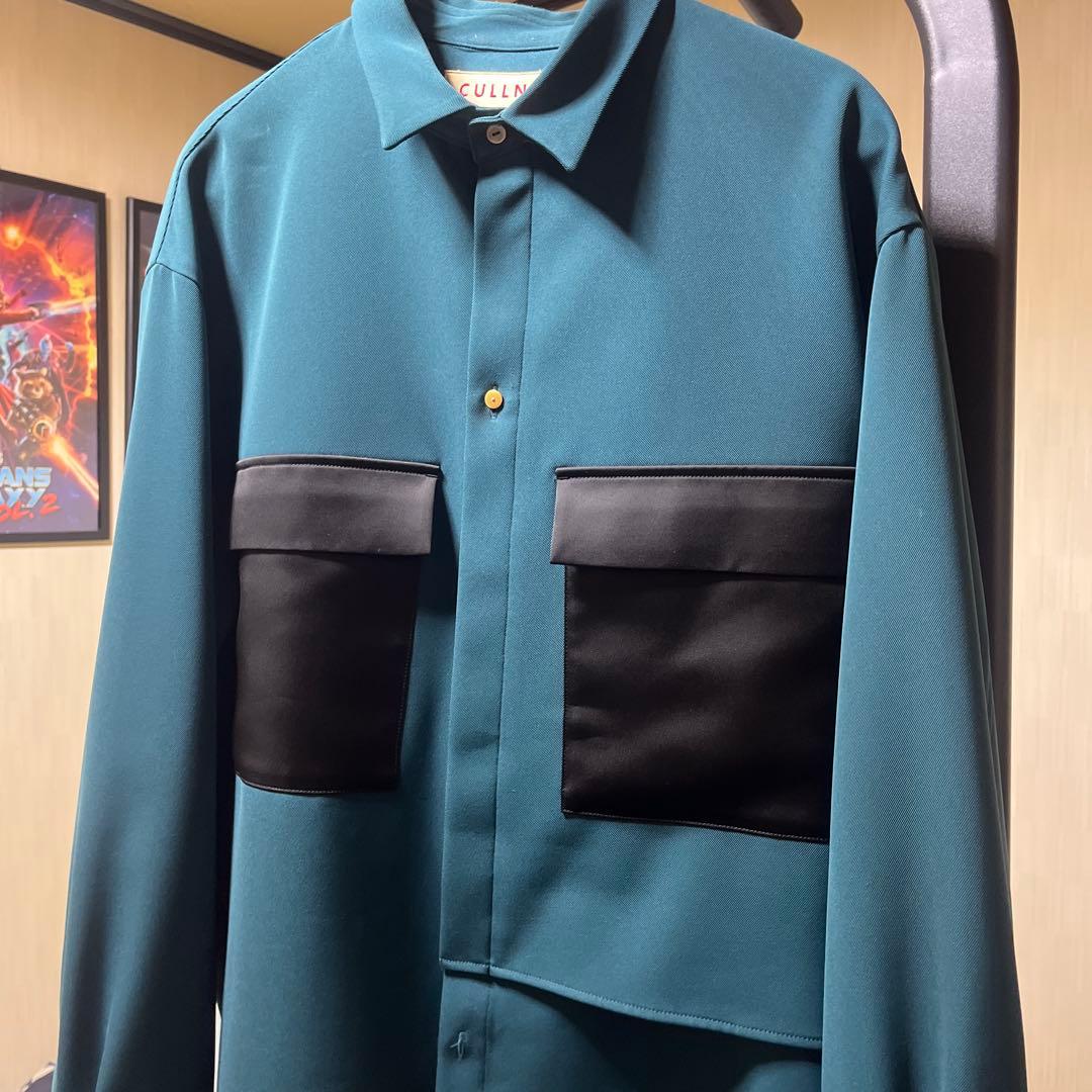 CULLNI 2020aw BIGフラップポケットシャツ　 グリーン サイズ2