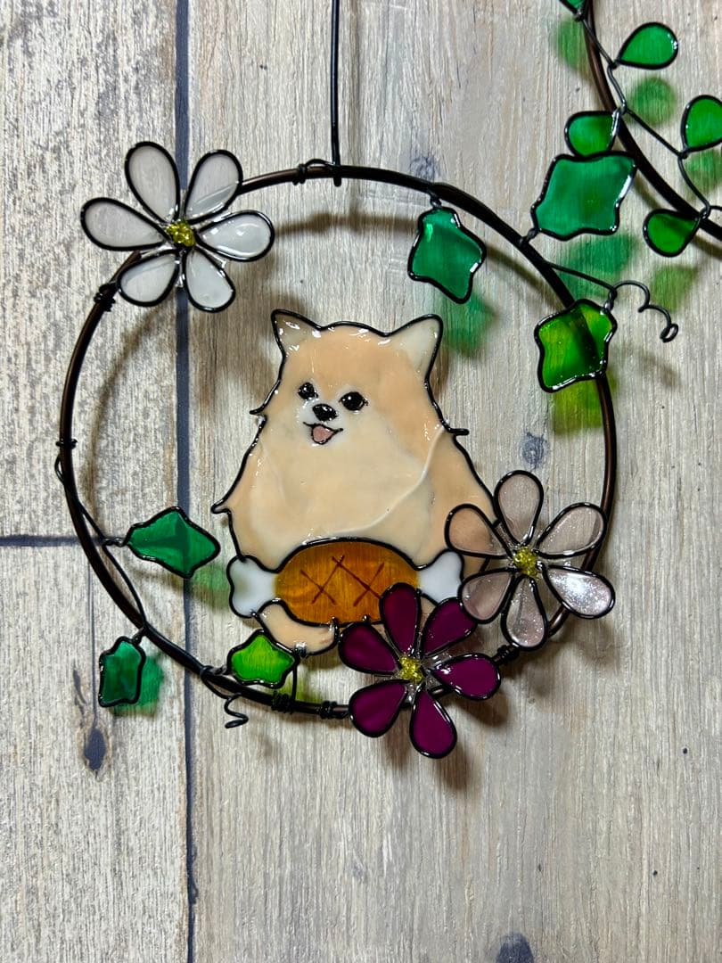 まるまる「ポメチワとトイプードル モービル」2点