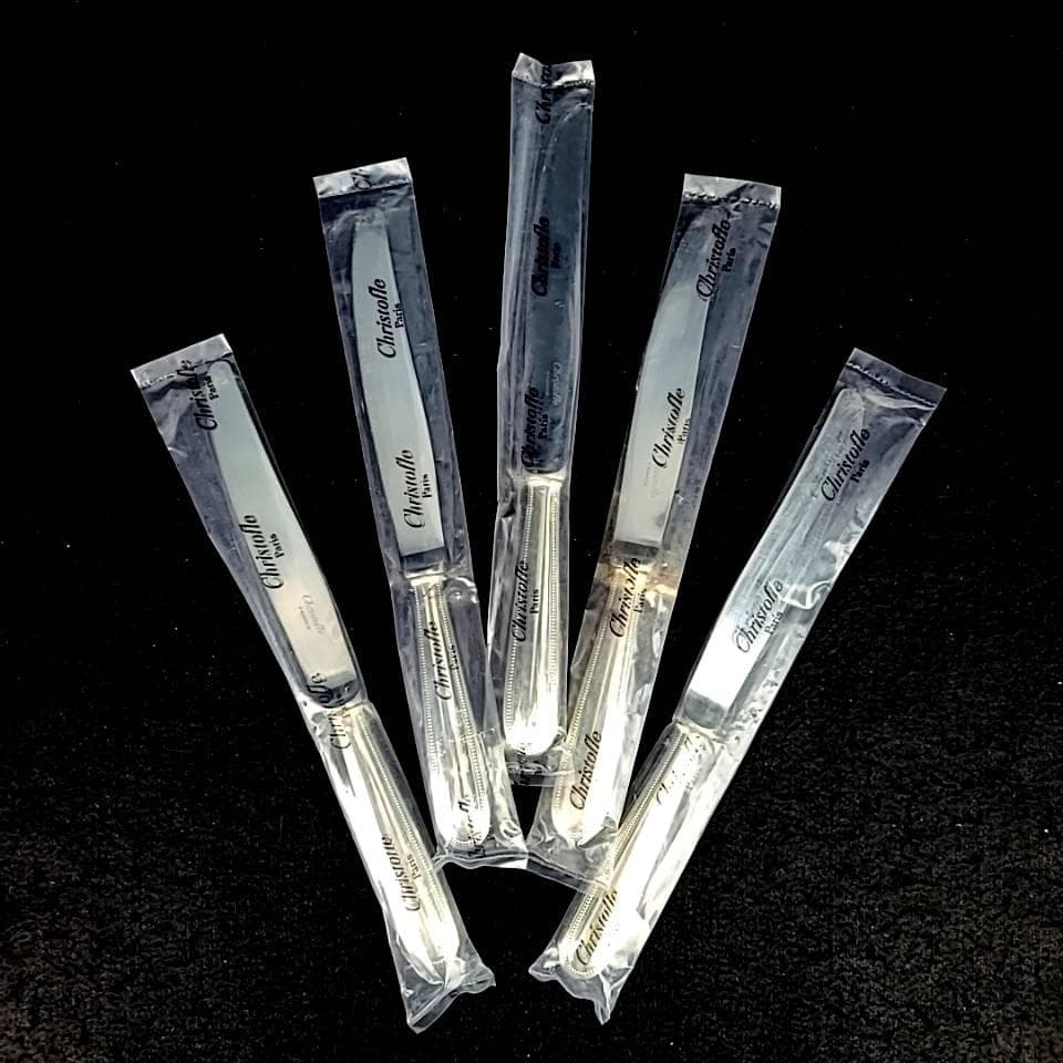 ＊未使用＊クリストフル　CHRISTOFLE　パール　テーブルナイフ　5本