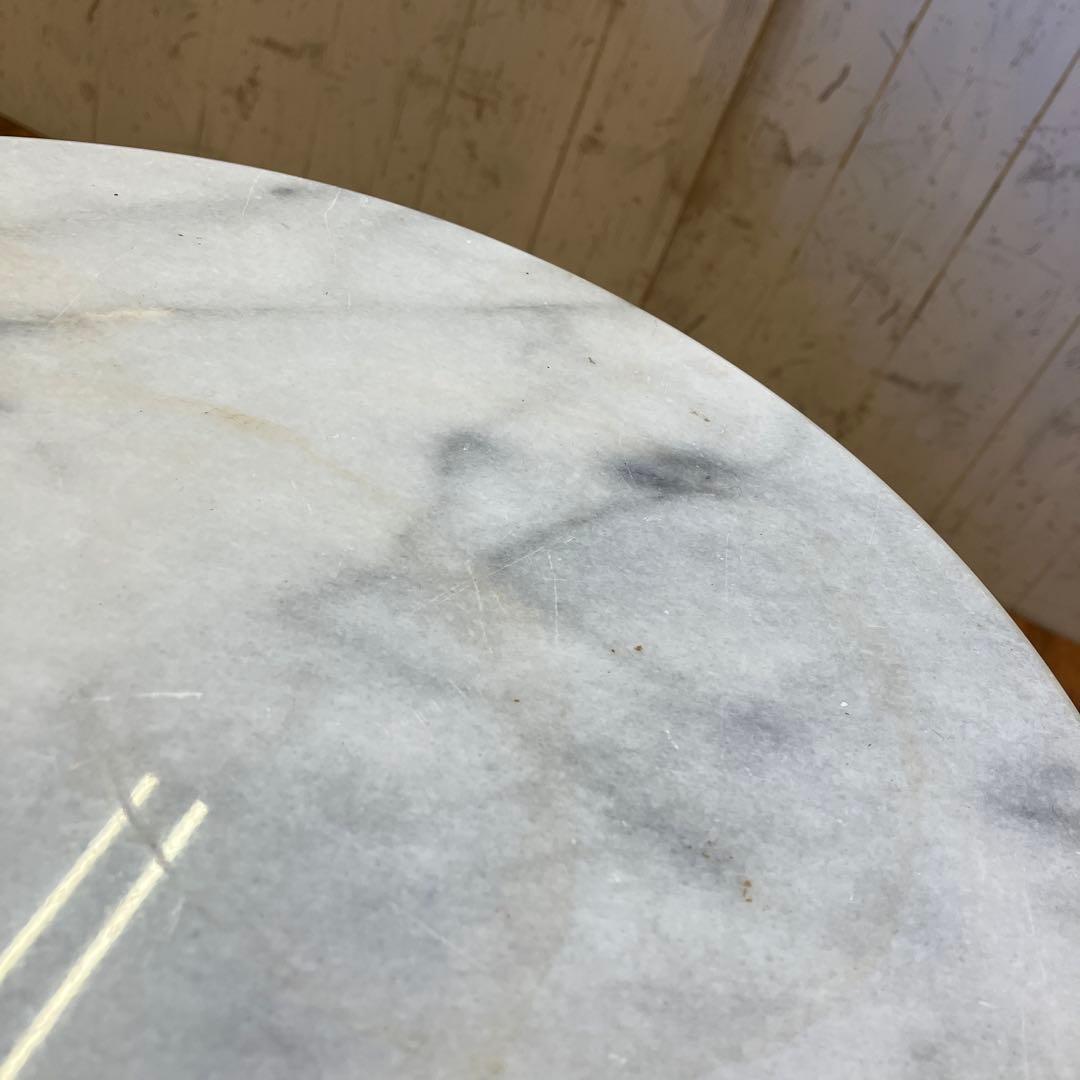 アンティーク 真鍮カフェテーブル サイドテーブル 花台 大理石 アイアン 小形