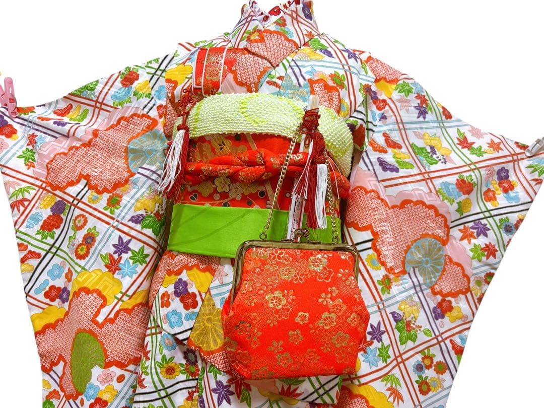 5歳レトロ着物♡七五三　女の子　フルセット　一式　アンティーク　小さめ