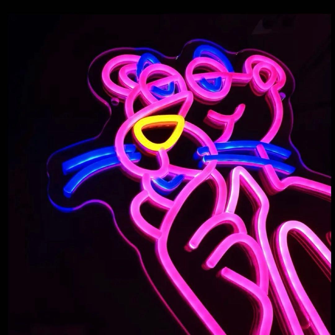 ピンクパンサー　LED ネオン　サイン　インテリア　ライト