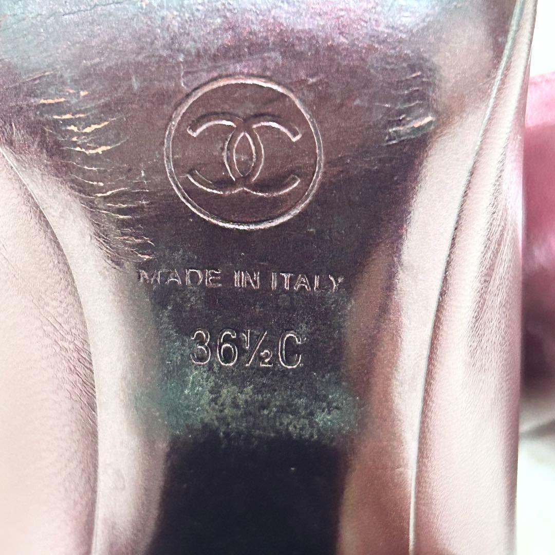 【良品】CHANEL シャネル パンプス カメリア