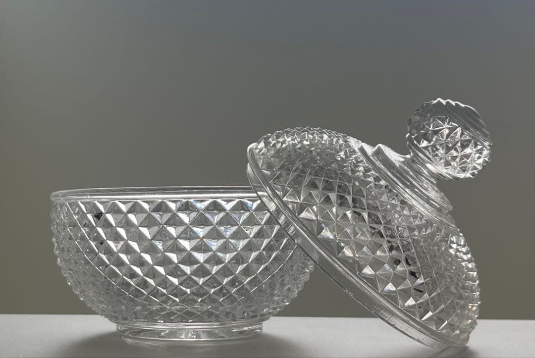 Baccarat バカラ/※ 刻印有 ディアマンビゾー 蓋物 義山　球型