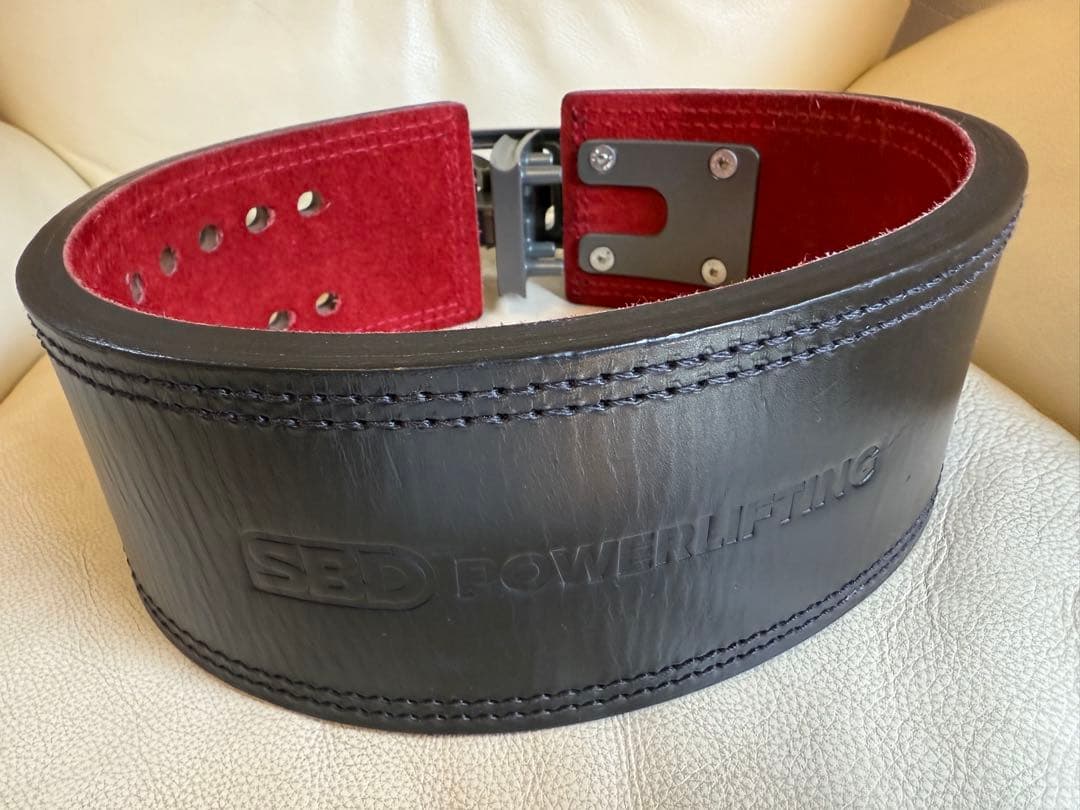 SBD トレーニング・パワーベルト 13mm XS 新ロゴタイプ 黒/赤