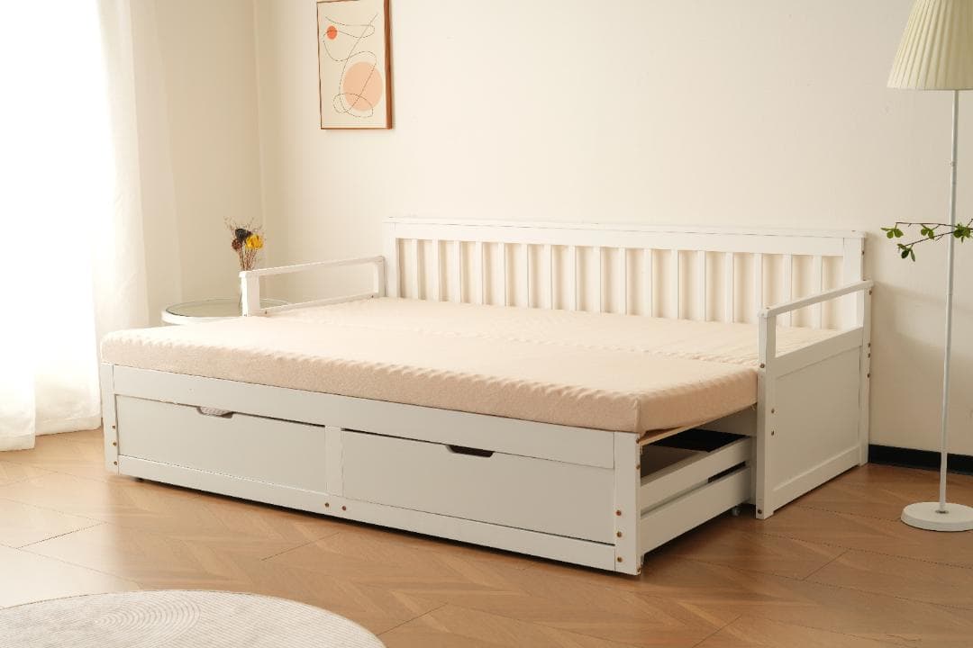 数量限定！ソファベッド ディベッド 伸長式ベッド　おしゃれ 2way 天然木