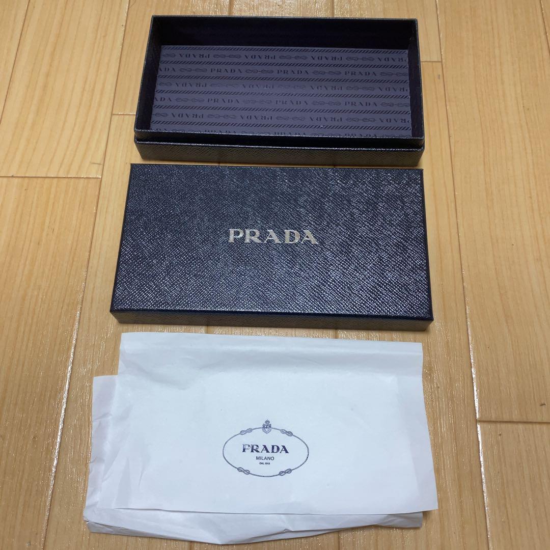 PRADA プラダ バイカラー サフィアーノレザー ラウンドファスナー 長財布