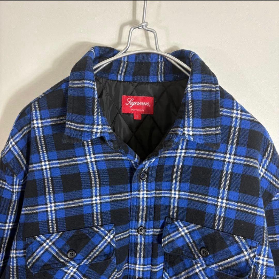 トップス Supreme Arc Logo Quilted Flannel Shirt