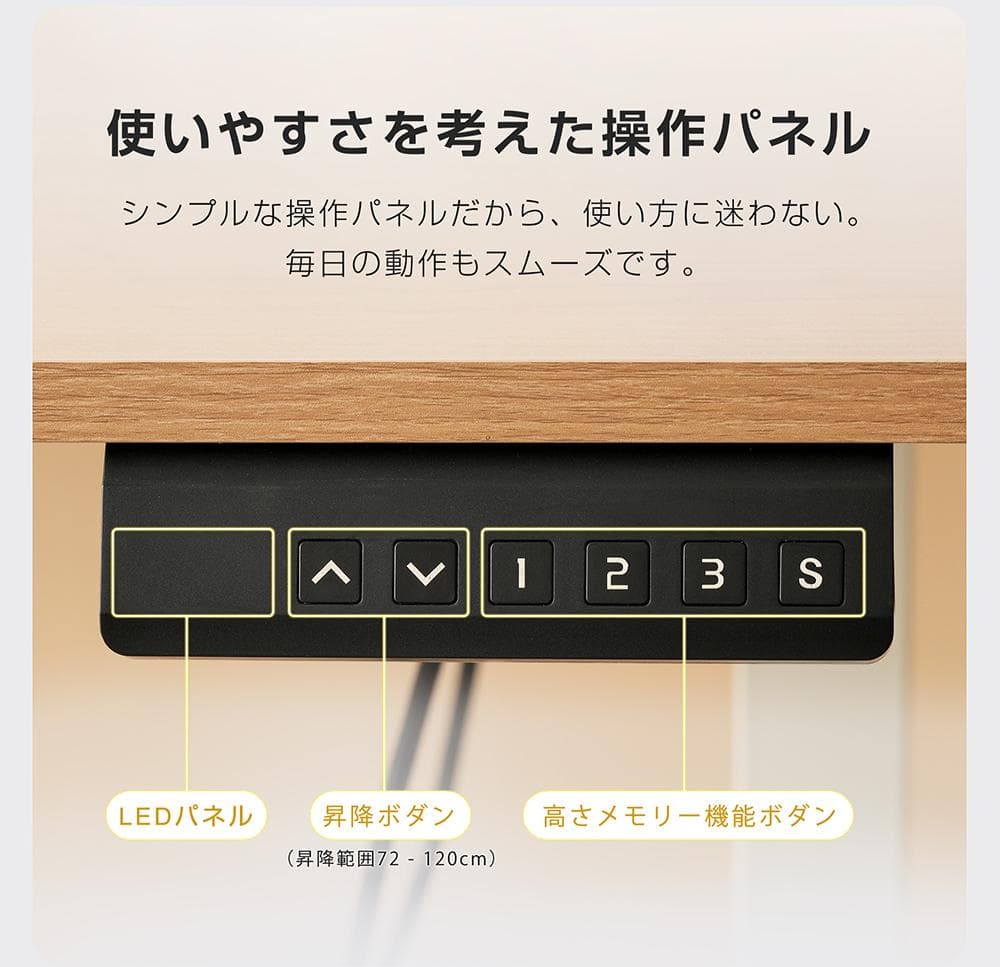 【白】電動昇降デスク スタンディングデスク 電動 幅140cm 昇降式テーブル