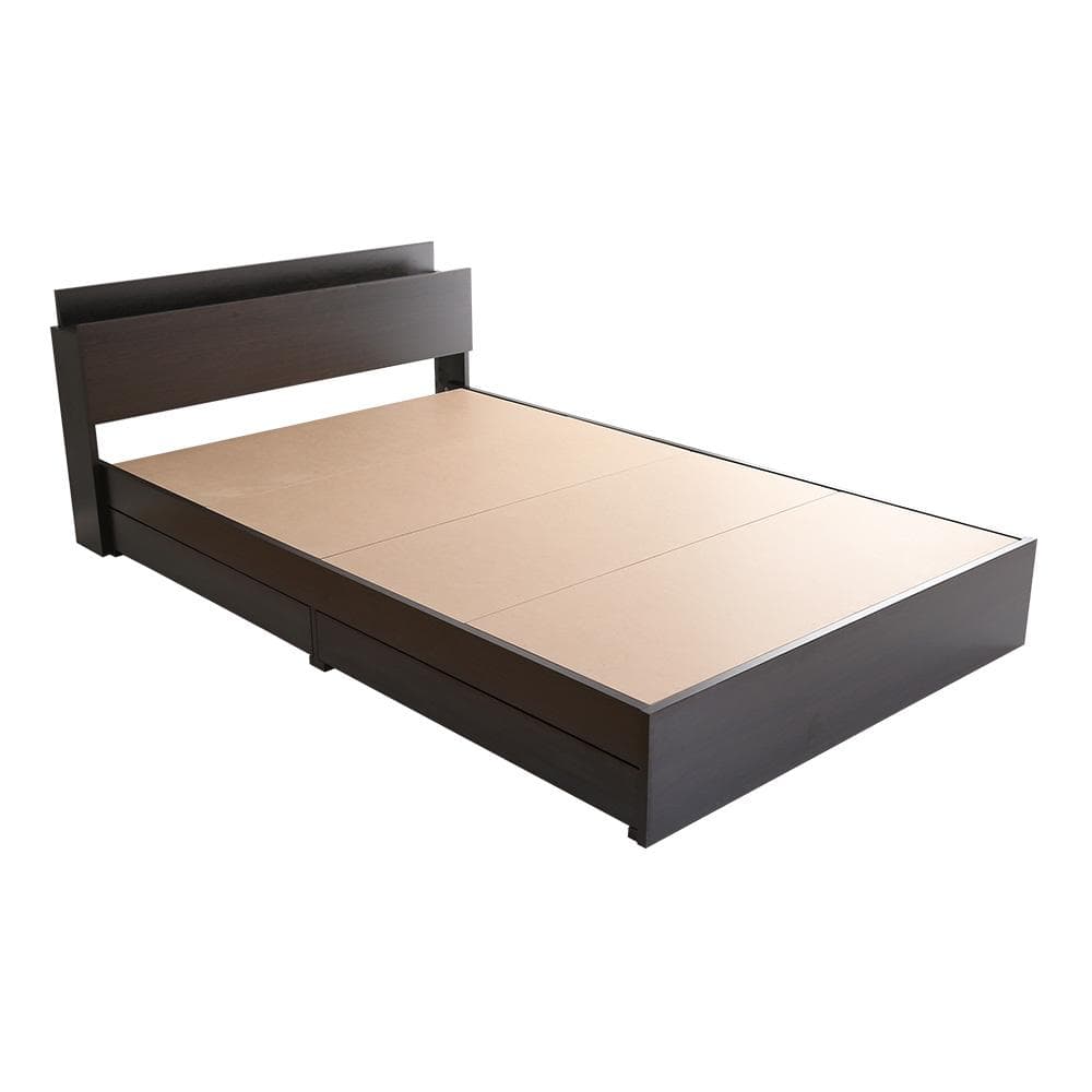 セミダブル ベッド 宮棚付き 収納付き ヴィンテージ チェストベッド コンパクト