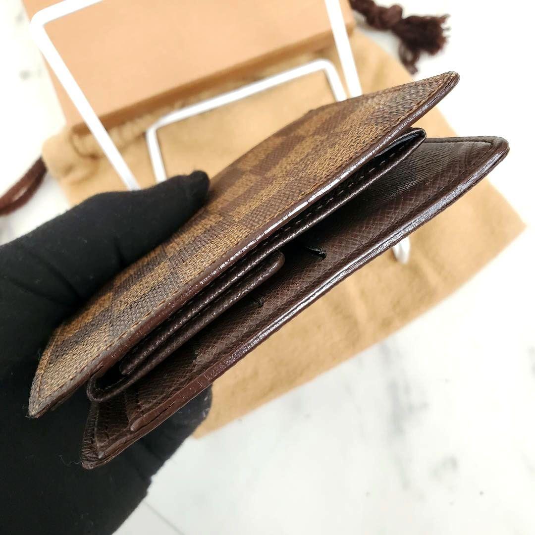 訳あり 外観美品 ルイヴィトン 二つ折り財布 ポルトフォイユ マルコ ダミエ
