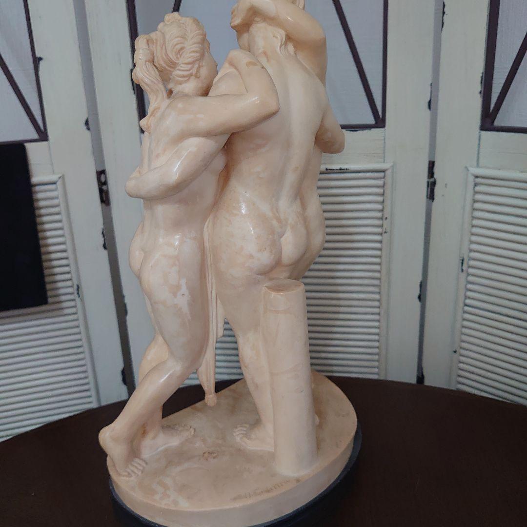 【A SANTNI】大理石　ギリシャ神話　三美神像　裸婦像　西洋彫刻　ITALY