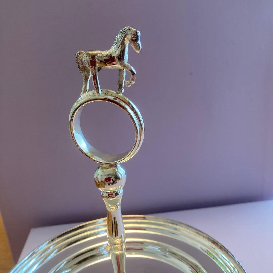 銀食器　馬　シルバー　ケーキスタンド　バターカップ　干支　午